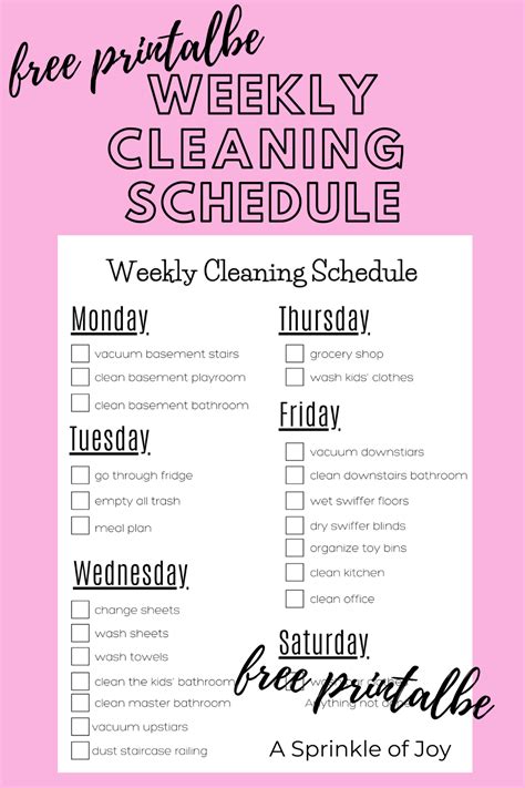 this will help you stay on track with household cleaning free weekly cleaning checklist weekly