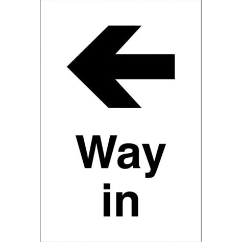 Way In Arrow Left Signs From Key Signs Uk
