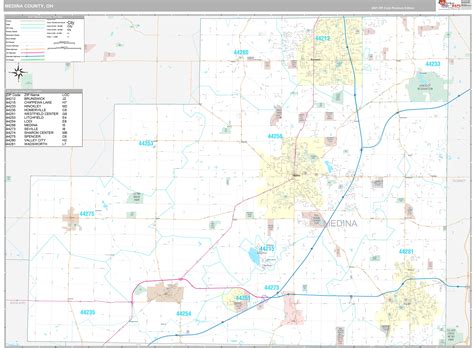 Medina County Oh Wall Map Premium Style By Marketmaps Mapsales