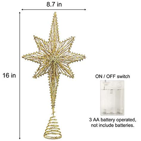 Twinkle Star Lighted Christmas Tree Topper Bethlehem Star Treetop With