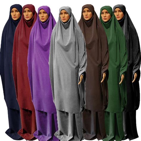 Ramadan Muslim Burqa Abaya Women Hijab Prayer Dress Islamic Overhead Burka Niqab Long Khimar