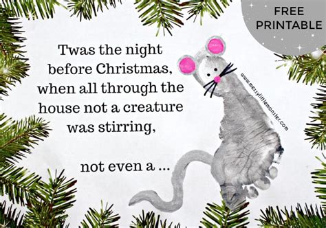 Printable Twas The Night Before Christmas Footprint Mouse