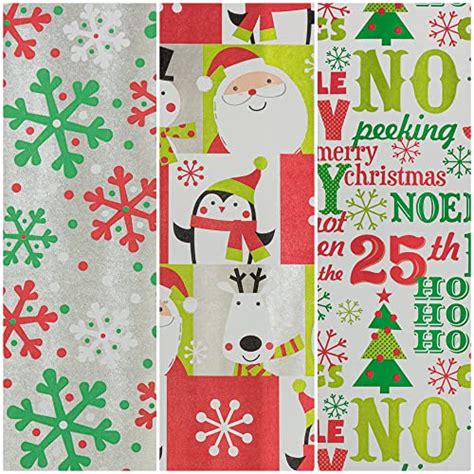 Jampaper Assorted T Wrap Christmas Foil Wrapping Paper 75 Sq Ft