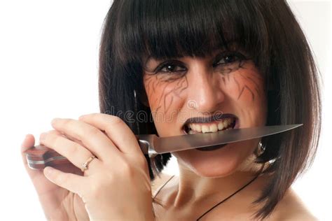Woman Holding A Knife Stock Image Image Of Desire Human 35301655