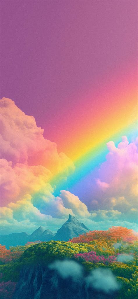 Rainbow In Pink Sky Wallpaper Aesthetic Rainbow Wallpaper Hd