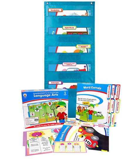 Language Arts File Folder Game And Teal Pocket Chart Classroom Kit Grade 2 Carson Dellosa