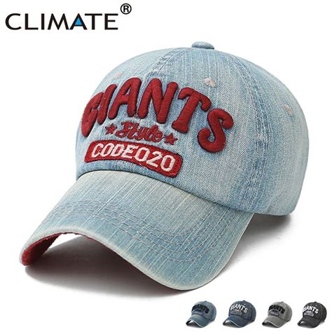 Climate Active Casual Denim Jeans Wear 3d Logo Baseball Caps High