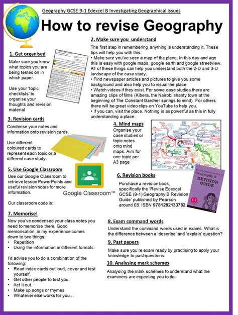 Geography How To Revise Geography Lessons Geography Revision Gcse