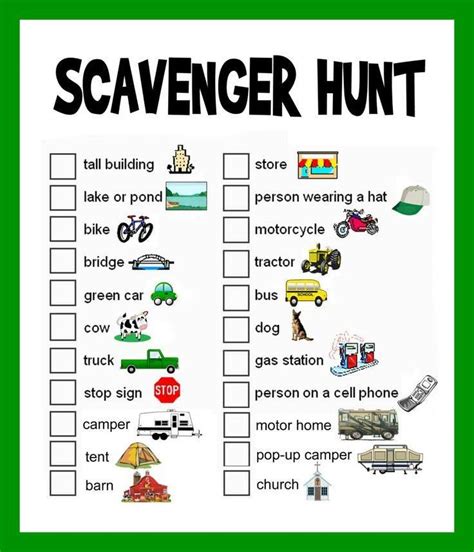 Free Printable Road Trip Scavenger Hunt Printable Word Searches