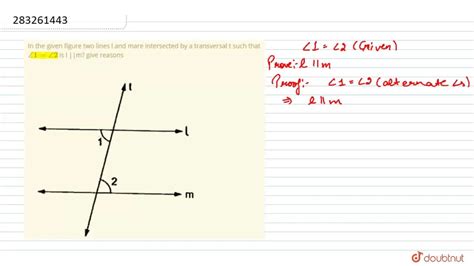 In The Given Figure Two Lines L And Mare Intersected By A Transversal