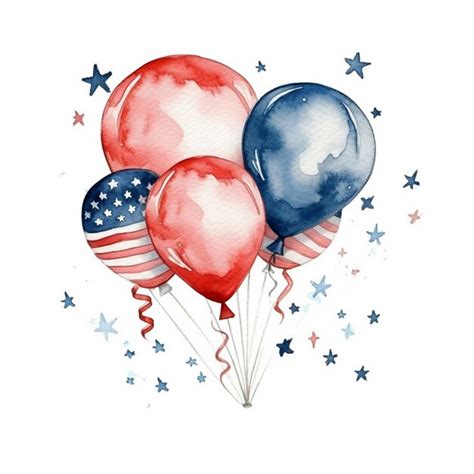 Premium AI Image A Painting Of Balloons With The American Flag And The Words Usa