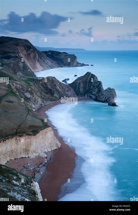 Durdle Door And The Jurassic Coast From Bats Head Dorset England Uk