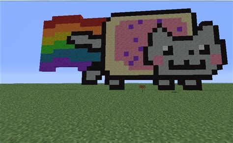 Nyan Nyan Nyan Cat Pixel Art Minecraft Map
