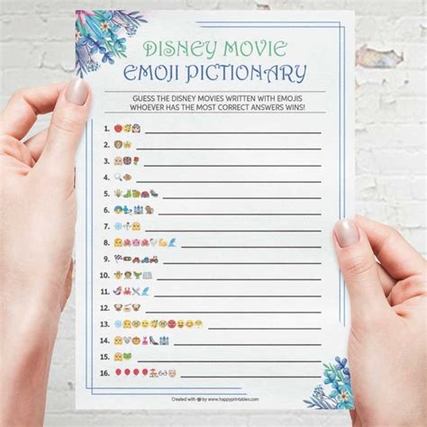 Movie Emoji Pictionary Baby Shower Game Mickey Themed Lupon Gov Ph