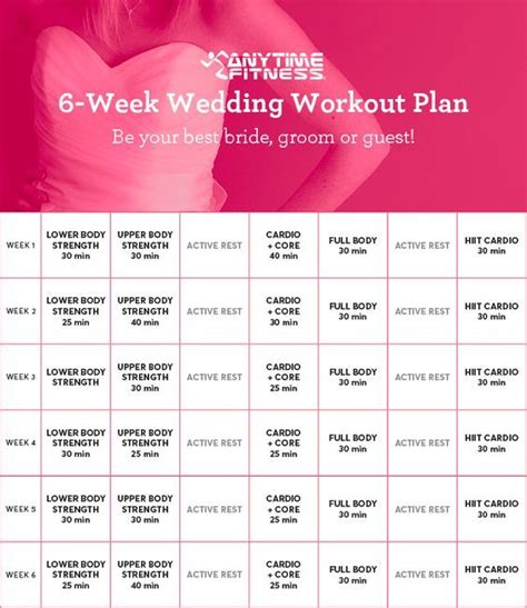 Your 6 Week Wedding Workout Plan To Have You Toned And Glowing For The Big Day Wedding