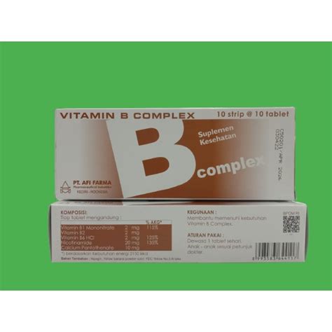 Jual Vitamin B Complex Afi Per Box Shopee Indonesia