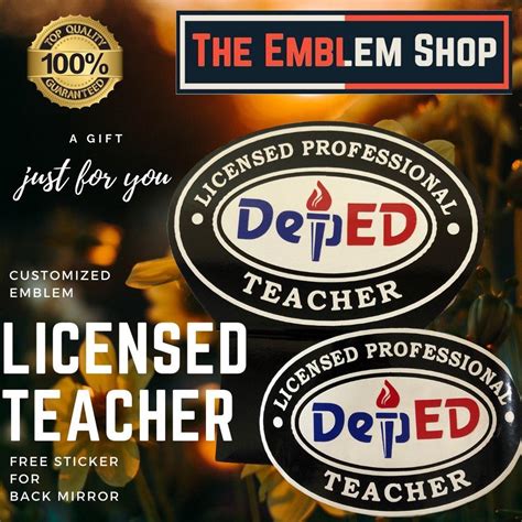 Licensed Professional Teacher Car Emblem Md Emblem With Free Sticker