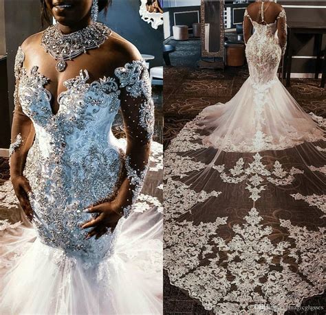 ❤️️ see more trends & collections ⤵ weddingdressesguide.com. 2020 Plus Size Wedding Dresses Rhinestones Crystals Lace ...