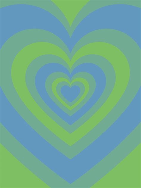 Download Retro Blue Green Wildflower Heart Wallpaper