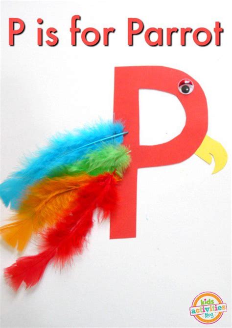 The Letter P Is Made Up Of Feathers And Letters That Are Painted To Look Like Birds