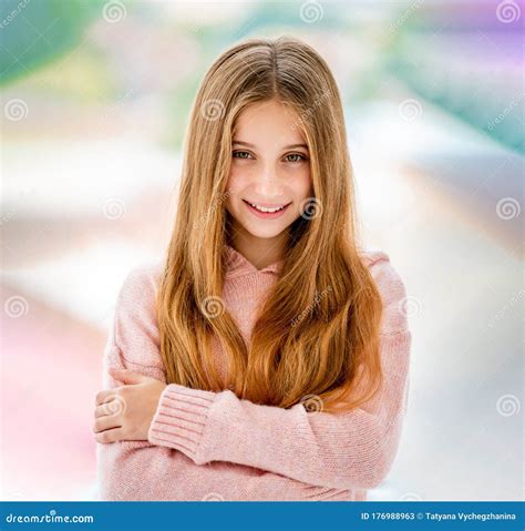 Cute Teenage Girl Smiling To Camera Stock Image Image Of Cute Girlie