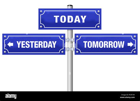 Illustration Of Tomorrow Today Yesterday Road Sign