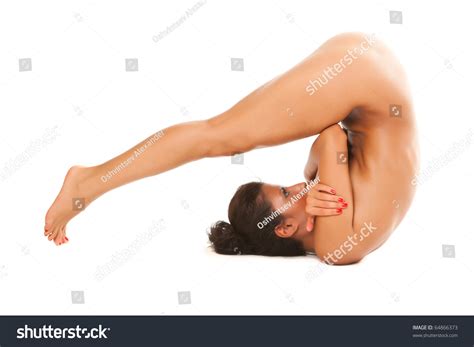 Naked Girl Engaged Yoga Isolated On Stock Photo Edit Now