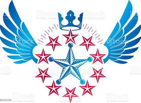Ilustración De Emblema De La Estrella Militar Símbolo De Premio De