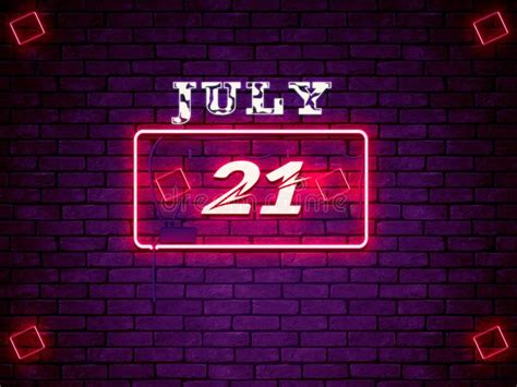 21 July Monthly Calendar On Bricks Background Stock Illustration