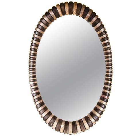 Oval Wall Mirror In Decorative Finish At 1stdibs
