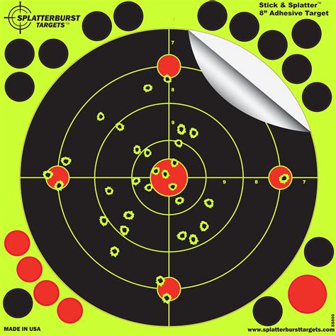 25 Pack 8 × Stick Splatter Shoot Range Paper Target Gun Rifle Pistol Bb