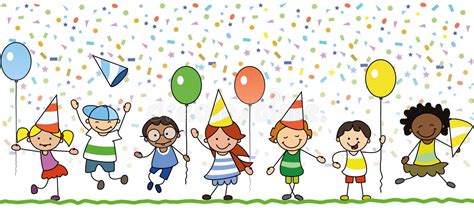 Kids Celebrating Birthday Party Stock Illustrations 3646 Kids