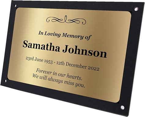 Personalised Memorial Plaque Laser Engraved Various Designs Add A