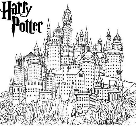 Awesome Harry Potter Hogwarts Castle Coloring Sheet Harry Potter Castle