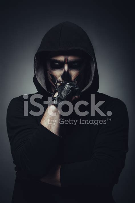 Portrait Of Man With Halloween Skull Makeup Stock Photo Royalty Free