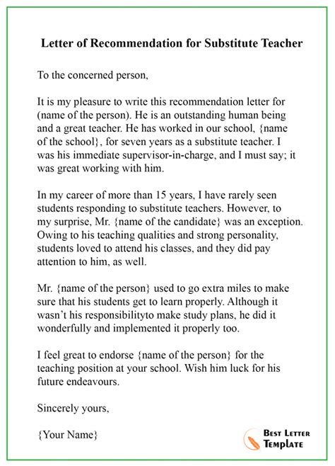 Recommendation Letter For Teacher Format Sample And Example