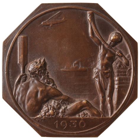 Belgian Art Deco Bronze Medal Commemorating The Exposition Internationale For Sale At 1stdibs