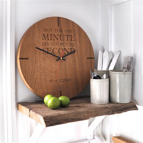 Personalised Oak Wall Clock By The Oak And Rope Company
