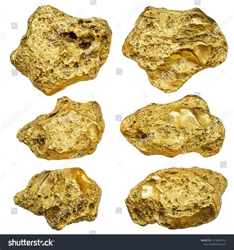 Gold nugget isolated on white background. 3d rendering.isolated#nugget#Gold#rendering | Gold ...