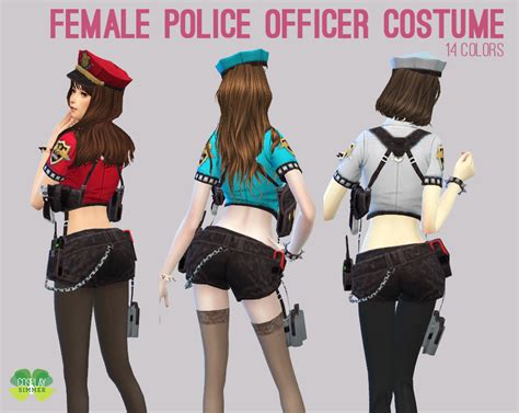 Female Police Officer Costume For The Sims 4 Sims 4 Sims Best Sims