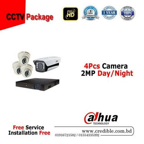 Dahua Cctv Camera Package 4 Pcs Credible Bd