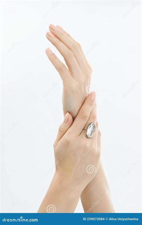 Female Hands With Jewelry Ring Stock Photo Image Of Girl Ring 239073084