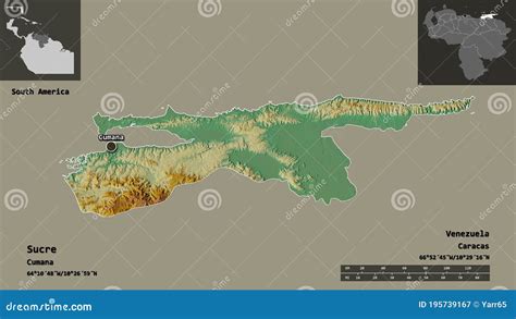 Sucre State Of Venezuela Previews Relief Stock Illustration