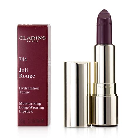 joli rouge long wearing moisturizing lipstick 744 soft plum clarins fandc co usa