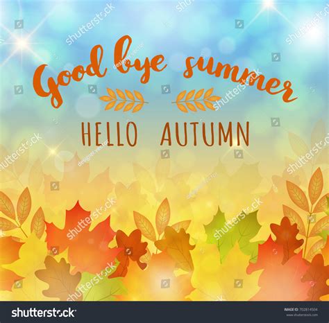 Good Bye Summer Hello Autumn Vector Stock Vector Royalty Free