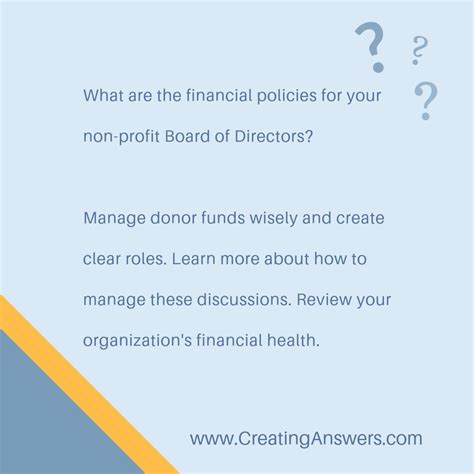 Non-Profit Financial Policies | Financial management, Financial, Nonprofit startup