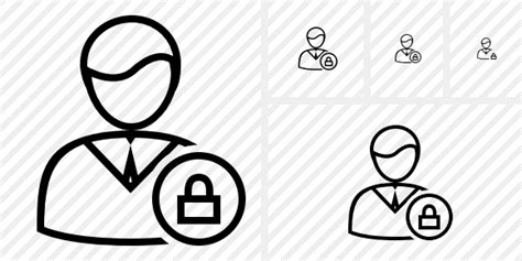 User Lock Icon Outline Black Professional Stock Icon And Free Sets