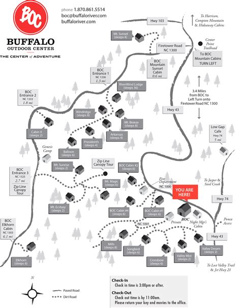 Cabin And Lodge Map Buffalo National River Cabins And Canoeing In