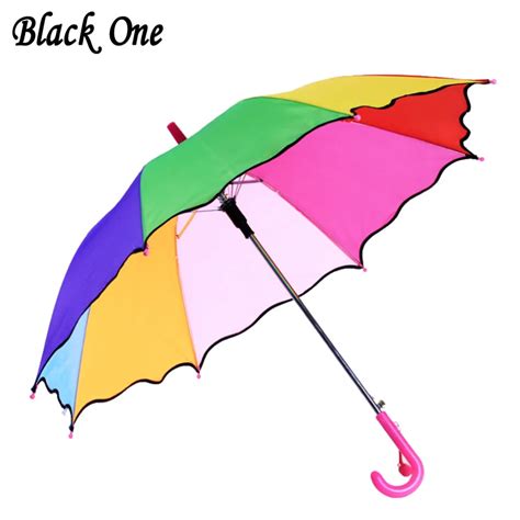 Children Umbrella Rainbow Parasol Girls And Boys Waterproof Anti Rain