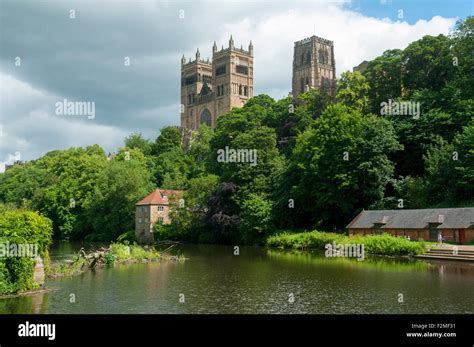 Durham Cathedral And The Old Fulling Mill Over The River Wear Durham